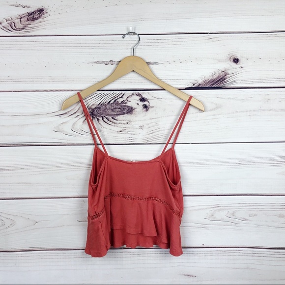 LA HEARTS Orange Daisy Cropped Tank Top Small - Picture 6 of 8